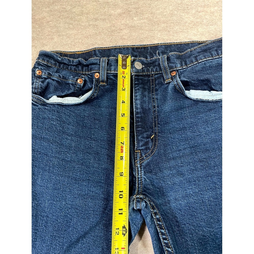 Levi's 502 Taper Fit Jeans Mens 34x32 Blue Whiskering Denim Medium Wash Mid Rise - Picture 12 of 16